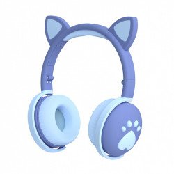 Cat Ear and Paw LED Bluetooth Headphone Headset with Built in Mic, Luminous Light, Foldable, 3.5mm Aux In for Adults Children Home School (Blue) Cat Ear and Paw LED Bluetooth Headphone Headset with Built in Mic, Luminous Light, Foldable, 3.5mm Aux In for Adults Children Home School (Blue)